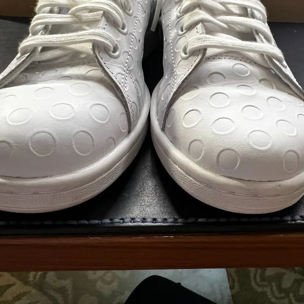 Adidas Stan Smith Green & White Embossed Polka Dot Sneakers - Picture 2 of 13